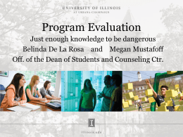 Program Evaluation - Office of the Dean of Students