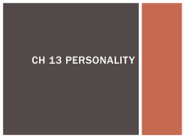 Ch 13 Personality
