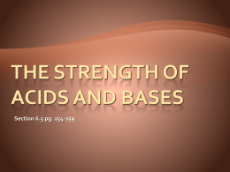 Strong and Weak Acids