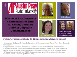 From Graduate Study to Employment Advancement