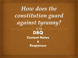 How does the constitution guard against tyranny?