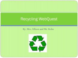 Recycling WebQuest