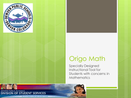 Origo Math - SDImathDPS