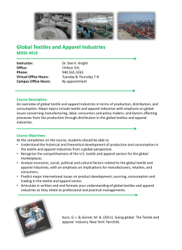 Global Textiles and Apparel Industries MDSE 4010