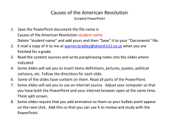 Causes of the American Revolution Scripted PowerPoint