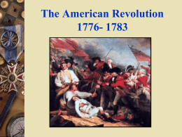 8. Week Six: The American Revolution