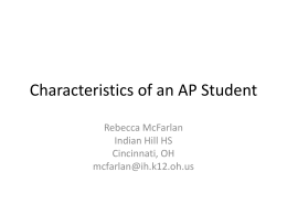 Characteristics of an AP Student