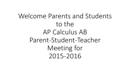 AP Calculus AB Parent-Student-Teacher 2015-2016