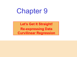 Transformations and Curvilinear Regression
