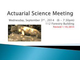 Actuarial Science Meeting