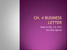 Ch. 4 Business Letter