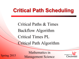 Critical Path Scheduling
