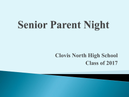 Senior Parent Night - Clovis North Educational Center
