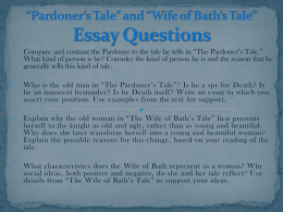 *Pardoner*s Tale* and *Wife of Bath*s Tale* Essay Questions