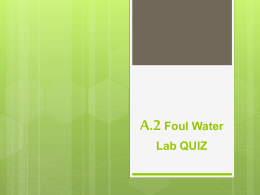 A.2 Foul Water Lab QUIZ