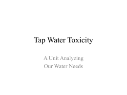 Tap Water Toxicity - Science Horizons Initiative