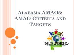 Alabama AMAOs: AMAO Criteria and Targets