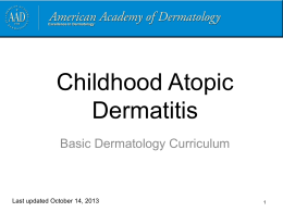 (Childhood) atopic dermatitis - American Academy of Dermatology