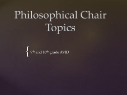 Philosophical Chair Topics