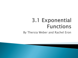 3.1 Exponential Functions