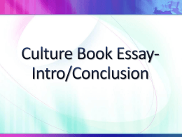 Culture Book Essay