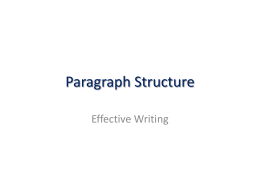 Paragraph Structure