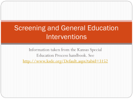 Screening and General Education Interventions