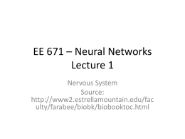 EE 671 * Neural Networks Lecture 1