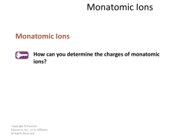 monatomic ion - The Oakwood School