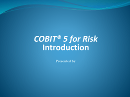 COBIT 5 for Risk