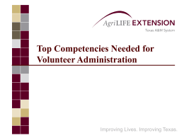 Top Competencies Needed for Volunteer Administration