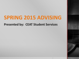 Spring Advising 2015 - CEAT Student Services
