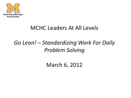 The Lean In Daily Work Model: Standard Work for Daily Problem