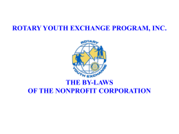 ARTICLE 1 - Ohio-Erie Rotary Youth Exchange