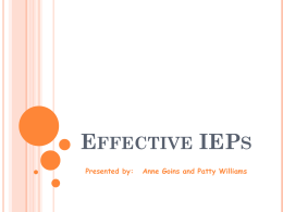 Effective IEPs