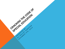 Cracking the Code of Special Education