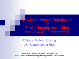 New Procurement Regulations Training - Hopkinsville