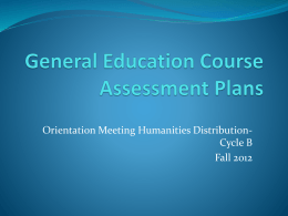 General Education Course Assessment Plans