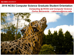 Introduction to NCSU computing facilities