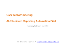 User Kickoff meeting