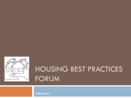 Intro to Housing Best Practices