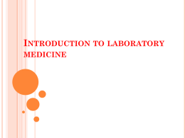 Introduction to laboratory medicine