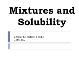 mixtures and solubility ppt