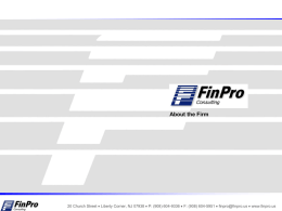 FinPro About the Firm