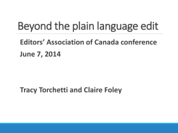 Slide title - Editors` Association of Canada
