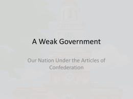 A Weak Government - Dordt College Homepages