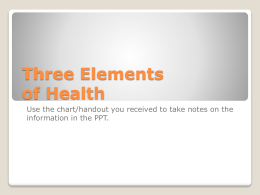 Three Elements of Health