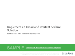 Implement an Email and Content Archive Solution - Info