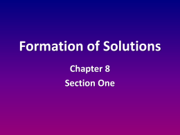 Formation of Solutions PPT