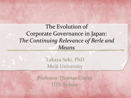 Future of Corporate Governance in Japan